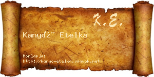 Kanyó Etelka névjegykártya